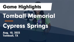 Tomball Memorial  vs Cypress Springs  Game Highlights - Aug. 10, 2023