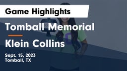 Tomball Memorial  vs Klein Collins  Game Highlights - Sept. 15, 2023