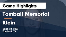 Tomball Memorial  vs Klein  Game Highlights - Sept. 22, 2023