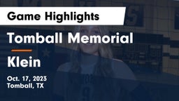 Tomball Memorial  vs Klein  Game Highlights - Oct. 17, 2023