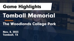 Tomball Memorial  vs The Woodlands College Park  Game Highlights - Nov. 8, 2023