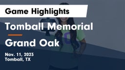 Tomball Memorial  vs Grand Oak Game Highlights - Nov. 11, 2023