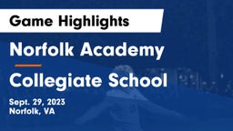 Norfolk Academy vs Collegiate School Game Highlights - Sept. 29, 2023