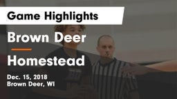Brown Deer  vs Homestead  Game Highlights - Dec. 15, 2018