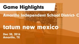 Amarillo Independent School District- Caprock  vs tatum new mexico Game Highlights - Dec 30, 2016