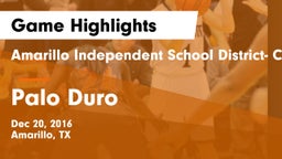 Amarillo Independent School District- Caprock  vs Palo Duro  Game Highlights - Dec 20, 2016