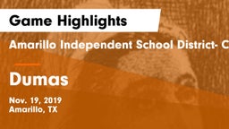 Amarillo Independent School District- Caprock  vs Dumas  Game Highlights - Nov. 19, 2019