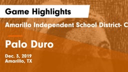 Amarillo Independent School District- Caprock  vs Palo Duro  Game Highlights - Dec. 3, 2019