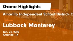 Amarillo Independent School District- Caprock  vs Lubbock Monterey  Game Highlights - Jan. 24, 2020