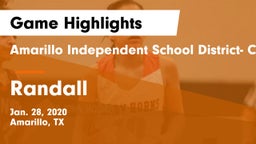 Amarillo Independent School District- Caprock  vs Randall  Game Highlights - Jan. 28, 2020