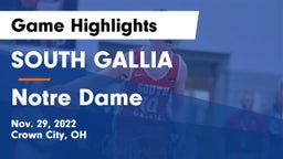 SOUTH GALLIA  vs Notre Dame  Game Highlights - Nov. 29, 2022