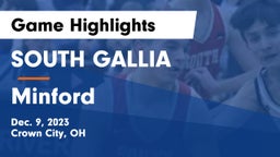 SOUTH GALLIA  vs Minford  Game Highlights - Dec. 9, 2023