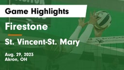 Firestone  vs St. Vincent-St. Mary  Game Highlights - Aug. 29, 2023