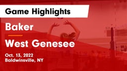 Baker  vs West Genesee  Game Highlights - Oct. 13, 2022