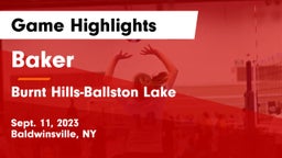 Baker  vs Burnt Hills-Ballston Lake  Game Highlights - Sept. 11, 2023