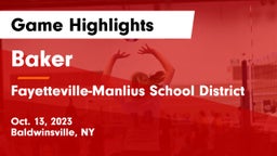 Baker  vs Fayetteville-Manlius School District  Game Highlights - Oct. 13, 2023