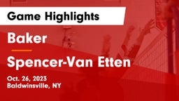 Baker  vs Spencer-Van Etten  Game Highlights - Oct. 26, 2023
