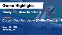 Trinity Christian Academy  vs Coram Deo Academy (Collin County  Plano Campus) Game Highlights - Sept. 11, 2020