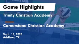 Trinity Christian Academy  vs Cornerstone Christian Academy Game Highlights - Sept. 15, 2020