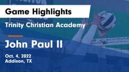 Trinity Christian Academy  vs John Paul II Game Highlights - Oct. 4, 2022