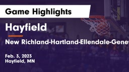 Hayfield  vs New Richland-Hartland-Ellendale-Geneva  Game Highlights - Feb. 3, 2023