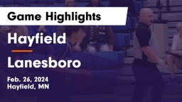 Hayfield  vs Lanesboro  Game Highlights - Feb. 26, 2024