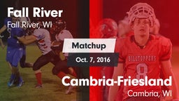Matchup: Fall River High vs. Cambria-Friesland  2016