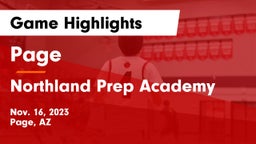 Page  vs Northland Prep Academy  Game Highlights - Nov. 16, 2023