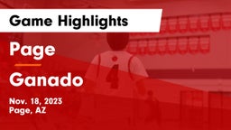 Page  vs Ganado Game Highlights - Nov. 18, 2023