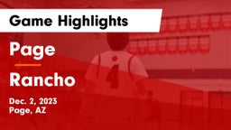 Page  vs Rancho  Game Highlights - Dec. 2, 2023