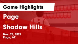 Page  vs Shadow Hills  Game Highlights - Nov. 25, 2023