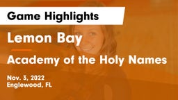 Lemon Bay  vs Academy of the Holy Names Game Highlights - Nov. 3, 2022
