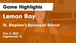 Lemon Bay  vs St. Stephen's Episcopal School Game Highlights - Oct. 5, 2023