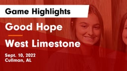 Good Hope  vs West Limestone Game Highlights - Sept. 10, 2022