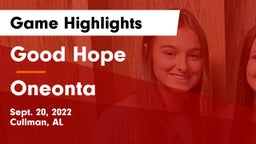 Good Hope  vs Oneonta Game Highlights - Sept. 20, 2022