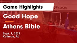 Good Hope  vs Athens Bible Game Highlights - Sept. 9, 2023
