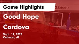 Good Hope  vs Cordova Game Highlights - Sept. 11, 2023