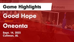 Good Hope  vs Oneonta Game Highlights - Sept. 14, 2023