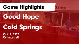 Good Hope  vs Cold Springs Game Highlights - Oct. 2, 2023