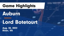Auburn  vs Lord Botetourt  Game Highlights - Aug. 30, 2022