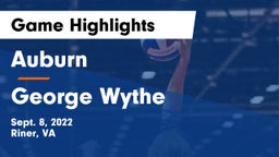 Auburn  vs George Wythe  Game Highlights - Sept. 8, 2022