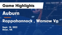 Auburn  vs Rappahannock , Warsaw Va Game Highlights - Sept. 10, 2022