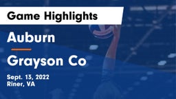 Auburn  vs Grayson Co Game Highlights - Sept. 13, 2022