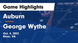 Auburn  vs George Wythe  Game Highlights - Oct. 4, 2022