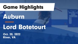 Auburn  vs Lord Botetourt  Game Highlights - Oct. 20, 2022