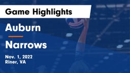 Auburn  vs Narrows  Game Highlights - Nov. 1, 2022