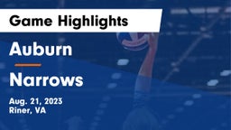 Auburn  vs Narrows  Game Highlights - Aug. 21, 2023
