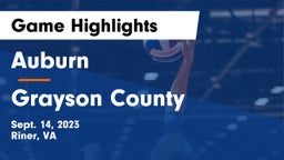 Auburn  vs Grayson County  Game Highlights - Sept. 14, 2023
