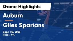 Auburn  vs Giles  Spartans Game Highlights - Sept. 28, 2023