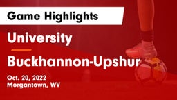 University  vs Buckhannon-Upshur  Game Highlights - Oct. 20, 2022